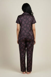Zivame Satin Pyjama Set - Black Beauty — thumbnail 4